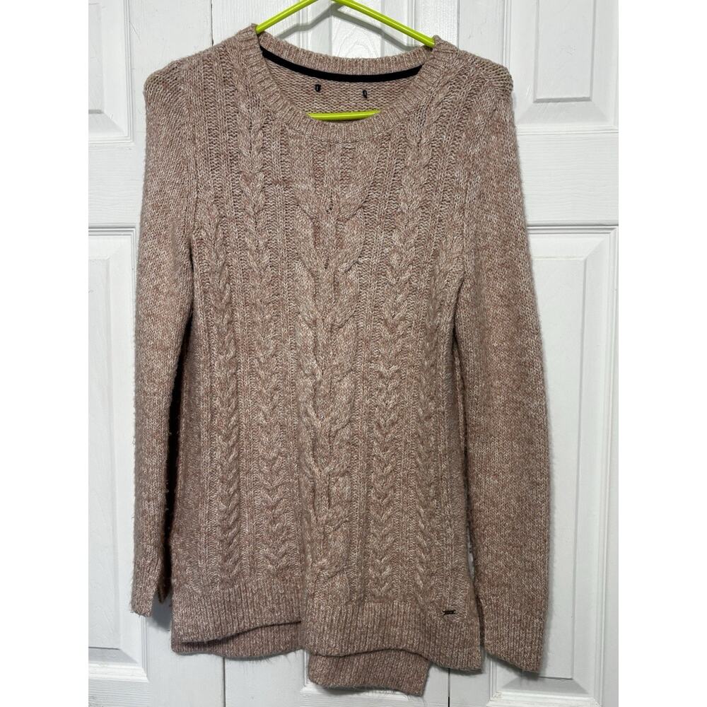 Tommy Hilfiger Womens Sweater Pullover Cable knit Rose Pink XL Comfy Soft